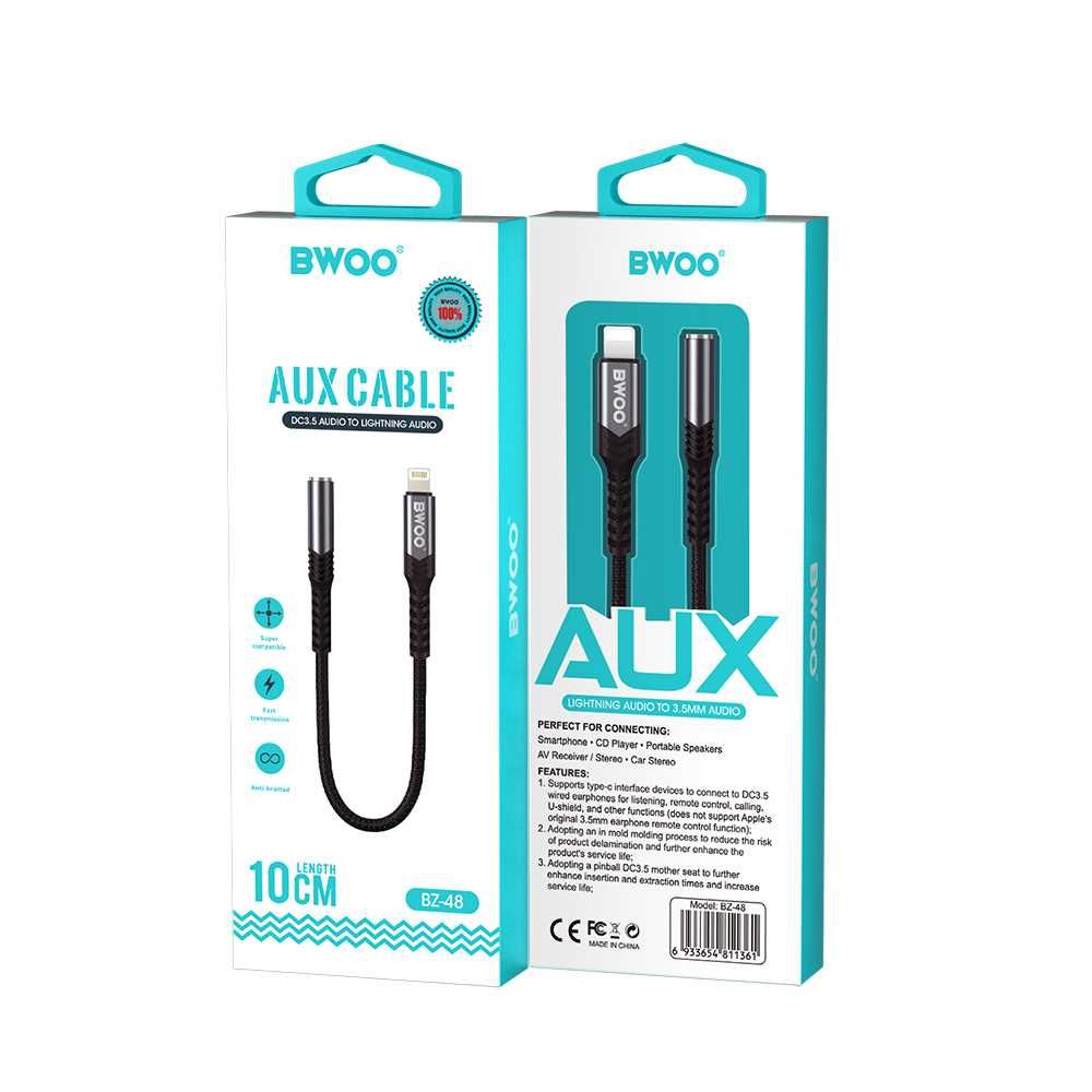 BWOO BZ48 Adapter słuchawek iPhone Lightning na Jack 3,5mm Sklep Wawa