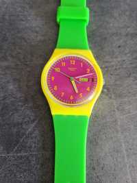 Swatch zegarek damski dziewczęcy  neonowy