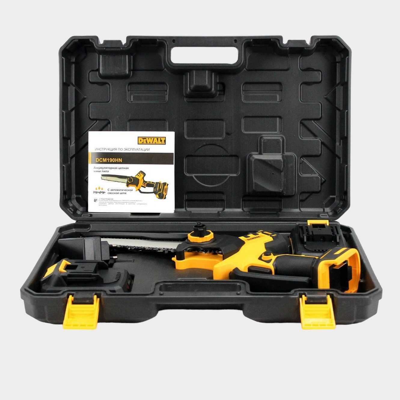 Аккумуляторная цепная пила DeWalt DCM190HN 24V 5Аh с смазкой веткорез