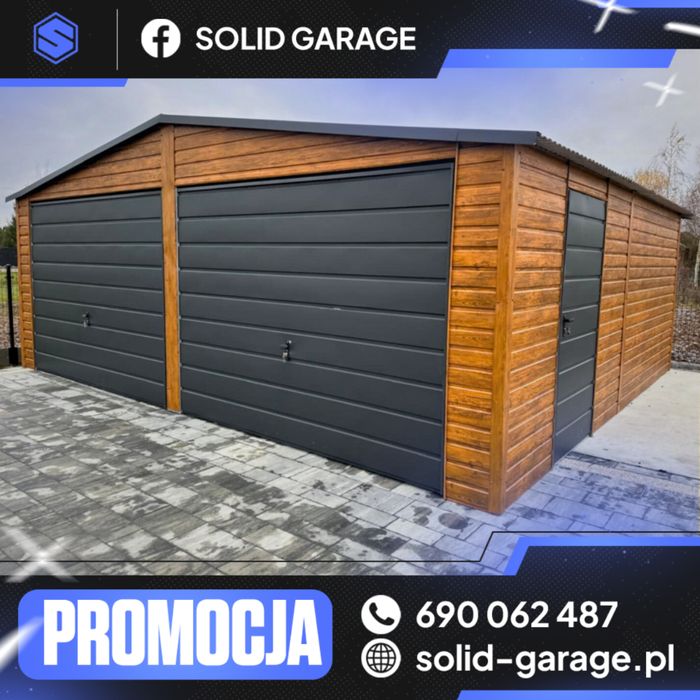 Garaż blaszany drewnopodobny garaz dwustanowiskowy na zgłoszenie 6x5,8