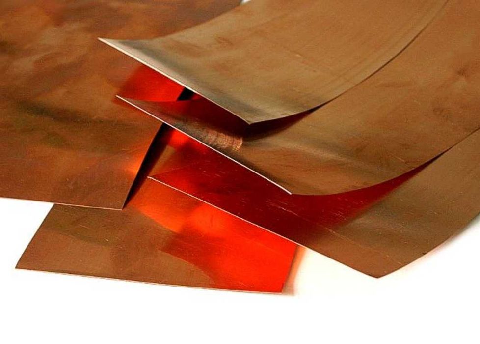 0,2 mm blacha blaszka miedziana 100x200 mm gat. M1E 99,9% Cu – nowa