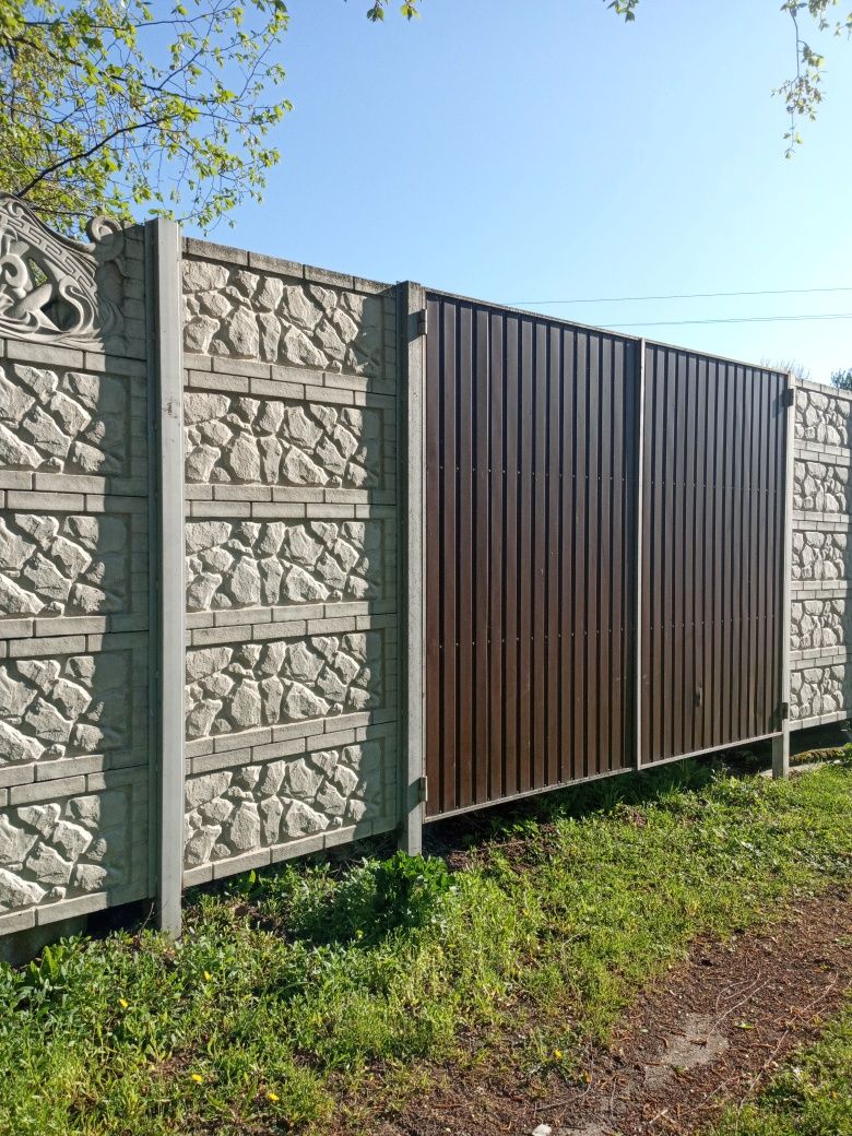 Забор наборной, еврозабор, бетонный забор