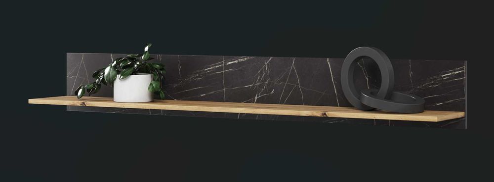 NOWOCZESNA ława stolik kawowy z półką DĄB artisan marmur z szufladą