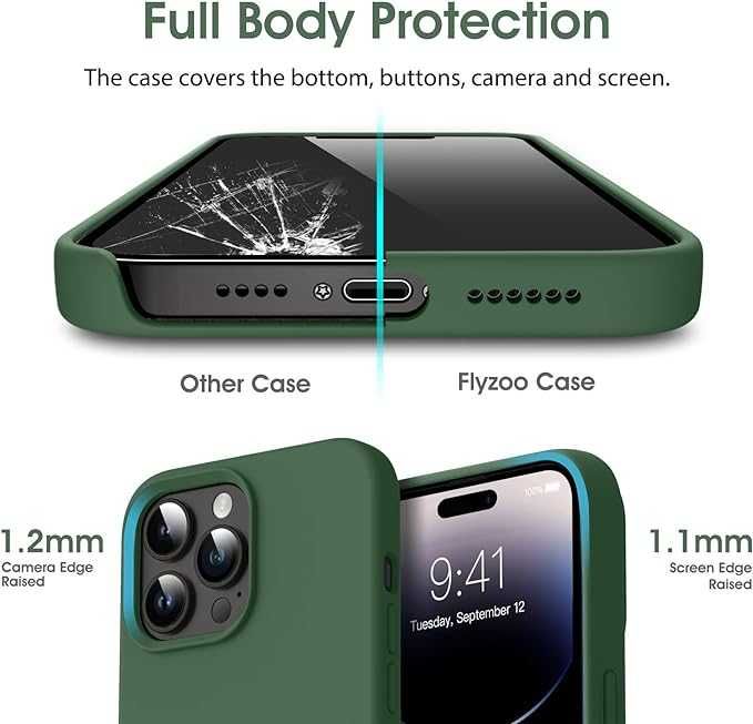 Etui Plecki Flyzoo do Apple iPhone 14 Pro zielony z płynnego silikonu
