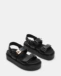 Steve Madden Bigmona Black Leather босоніжки  босоножки