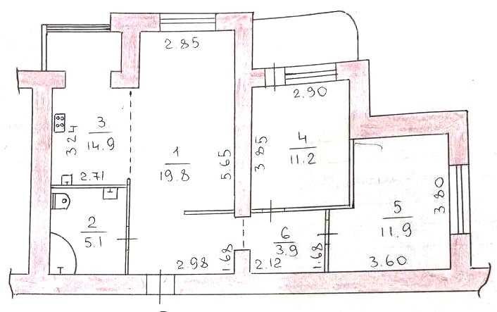 Продам 3-к квартиру с современным ремонтом, Южный мкрн