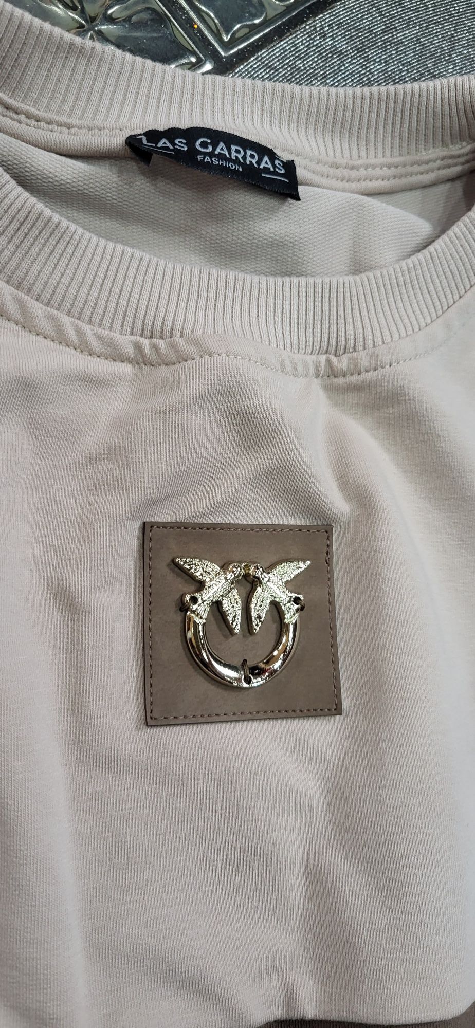 Śliczny dres damski bawełna turecka premium beżowy jaskółki M