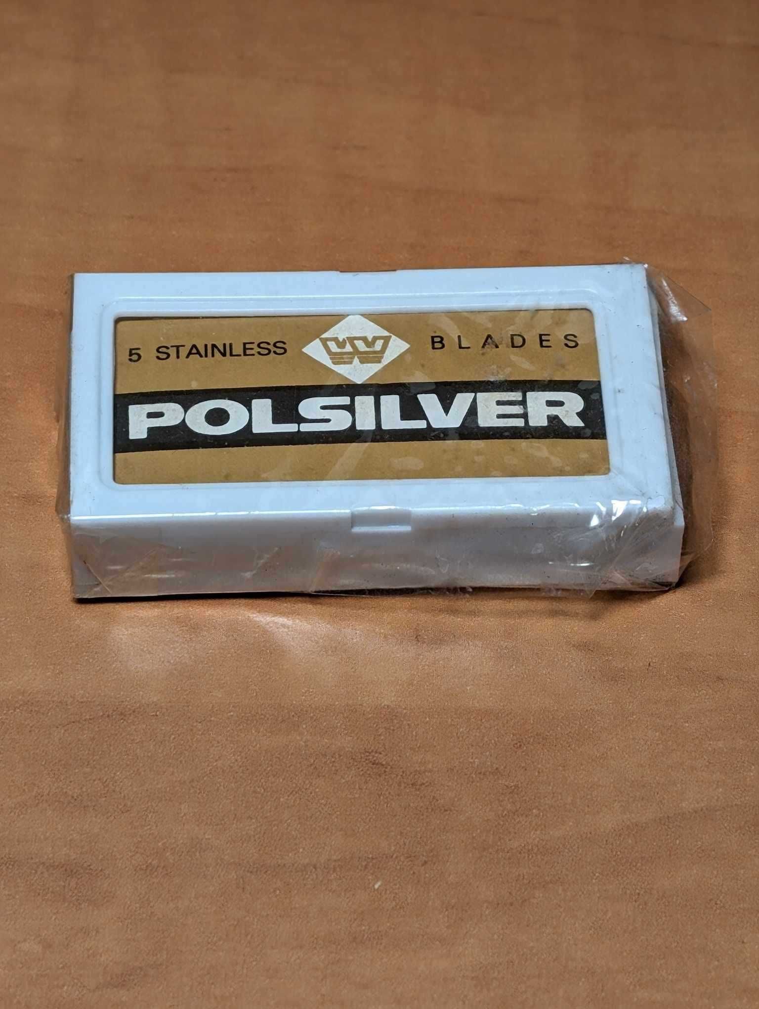 żyletki Polsilver Stainless nowe zafoliowane PRL vintage 5 sztuk