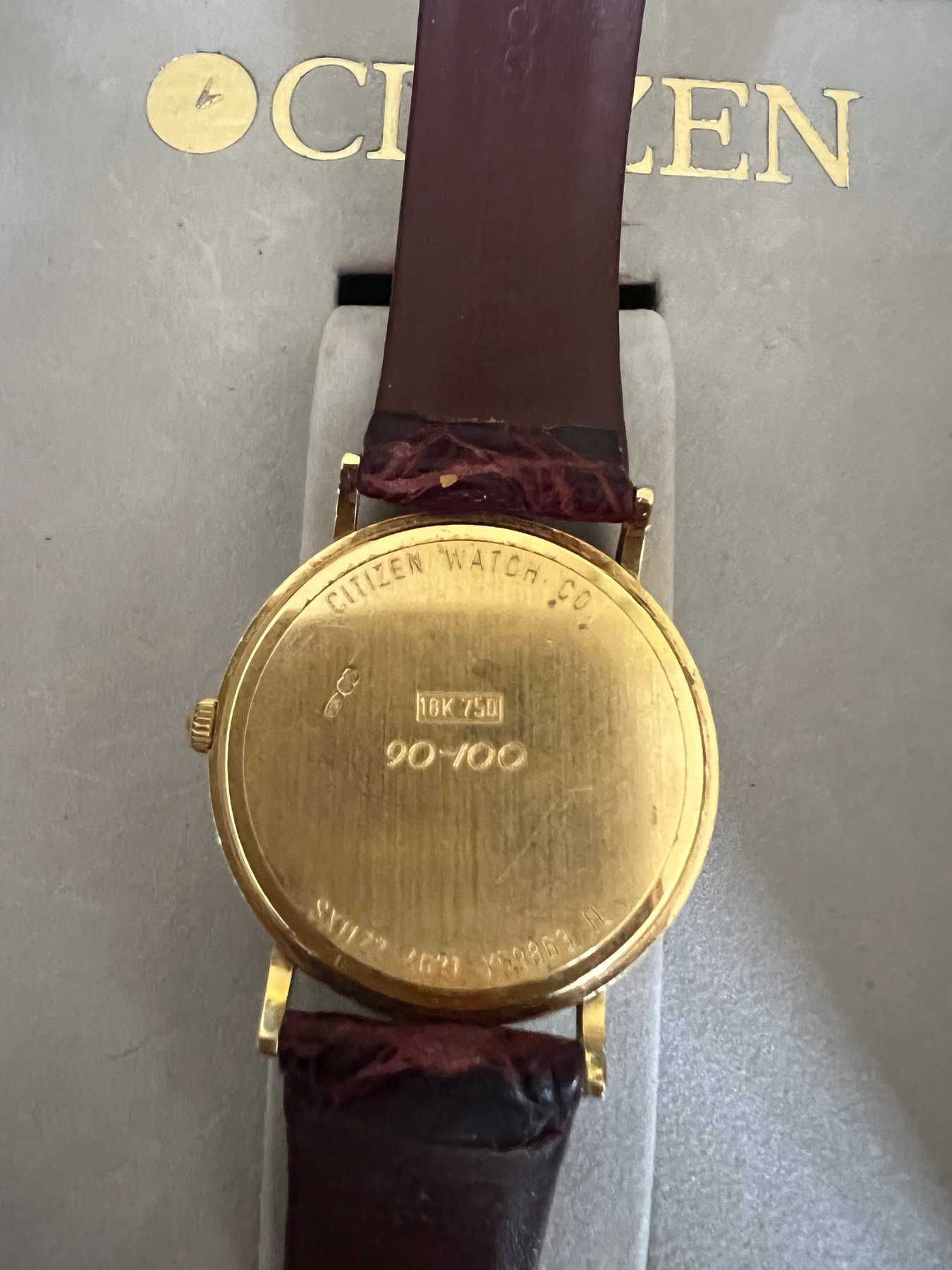 złoty zegarek Citizen unisex 18k