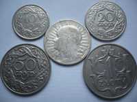 Monety II RP - zestaw 10, 20, 50 gr i 1 zł oraz 2 zł "Jadwiga"