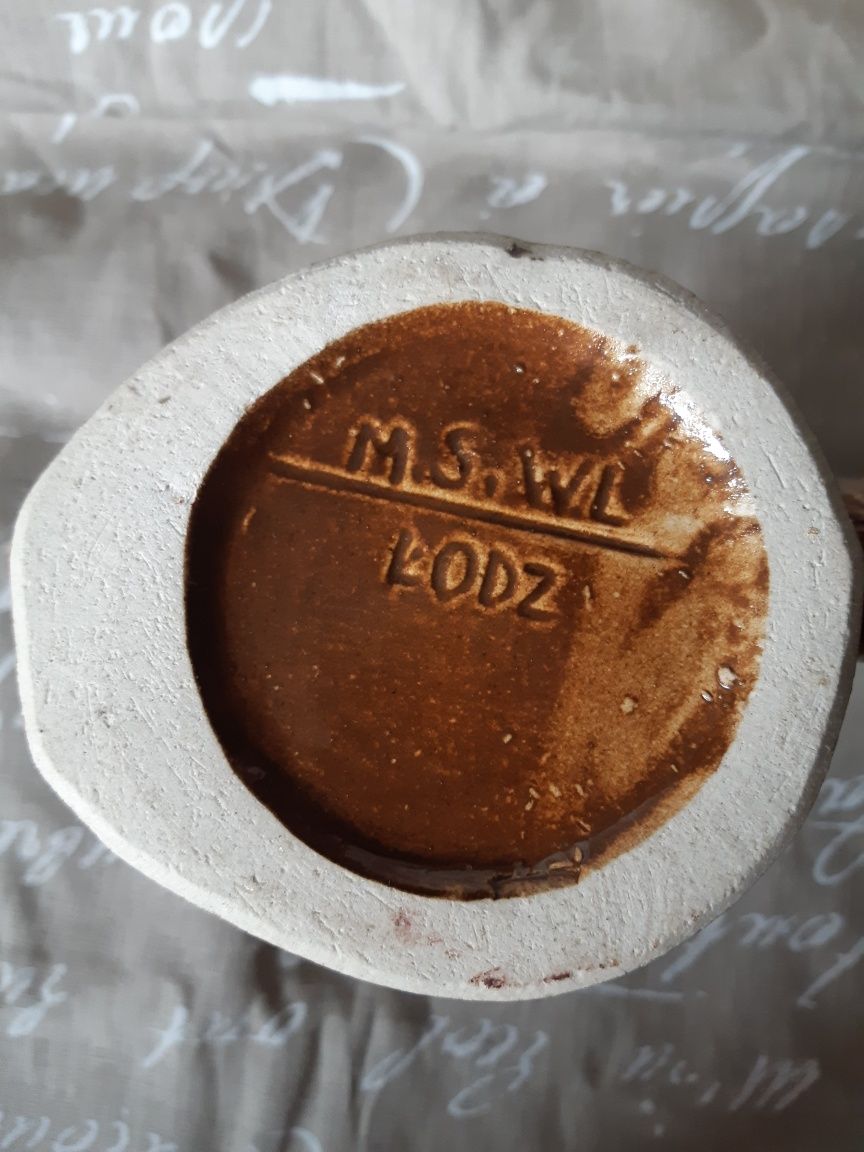 Kufel ceramiczny brązowy PRL