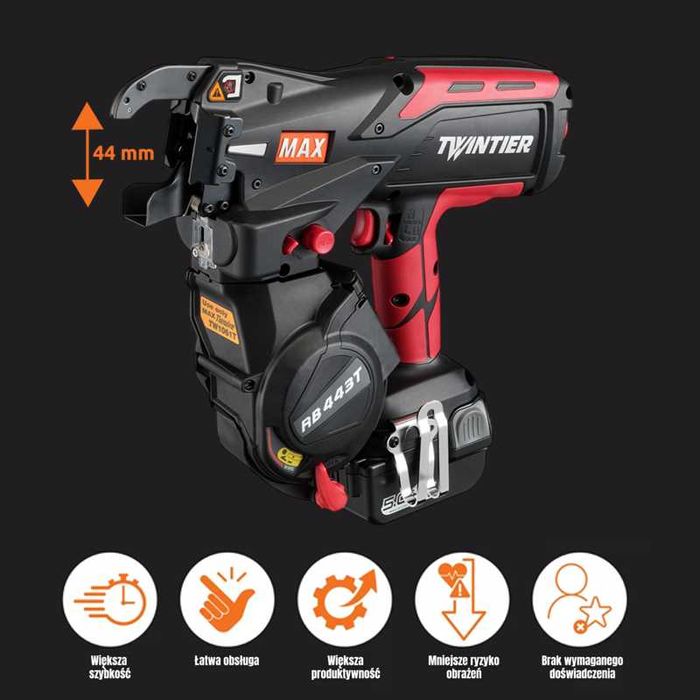 Top Wiązarka do zbrojenia zbrojeń MAX RB443T do prętów dla zbrojarzy