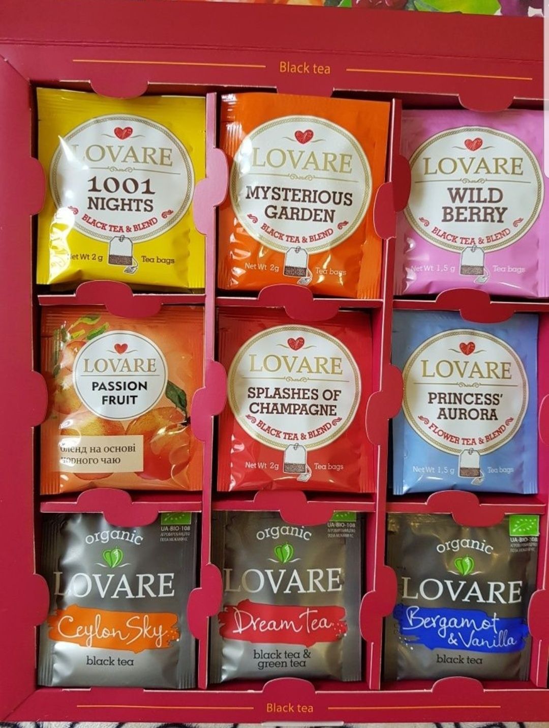Чай Lovare в индивидуальной упаковке