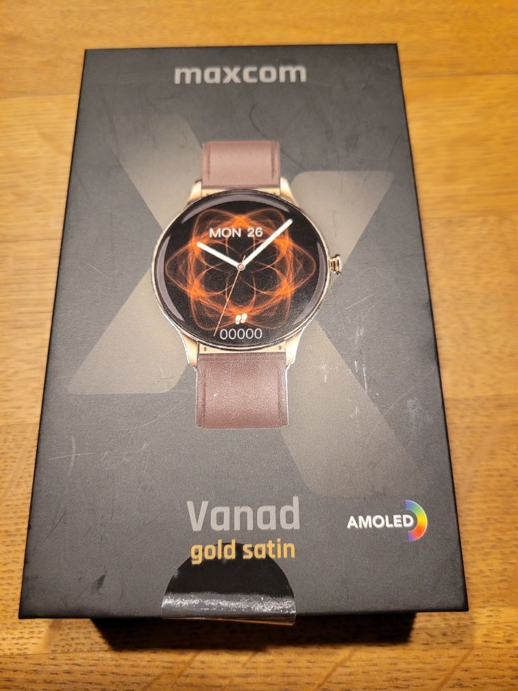 Smartwatch Maxcom FW48 Gold satin ,  nowy , lcd amoled