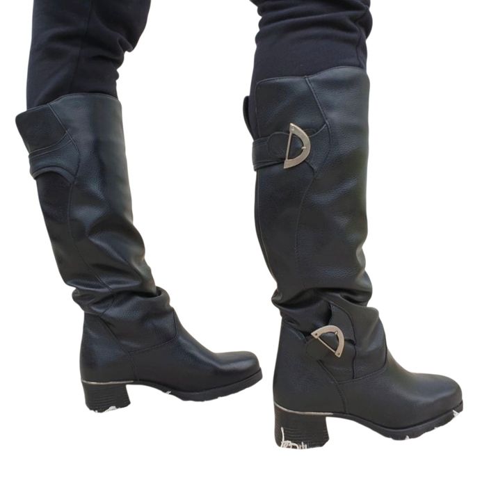 Klasyczne długie ocieplane kozaki damskie skóra 38 Gardenia