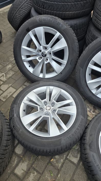 Felgi Skoda 17” + opony zimowe Continental 215/55 R17