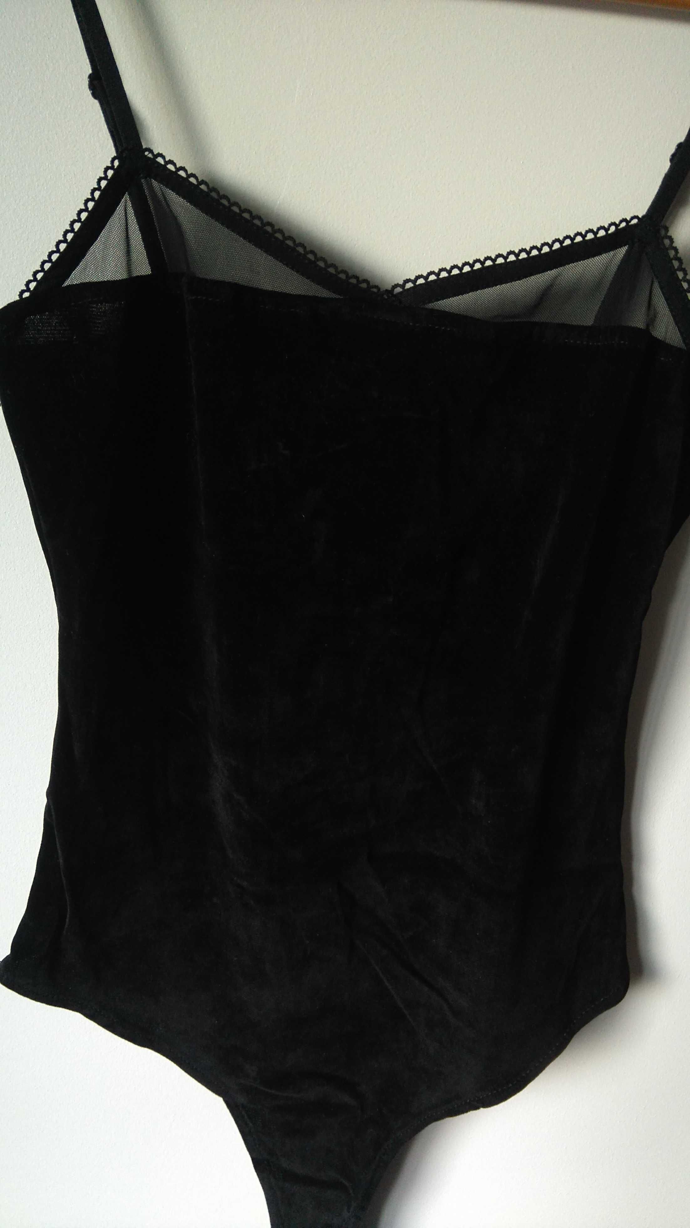 Body de veludo com renda M Zara NOVO c/etiqueta