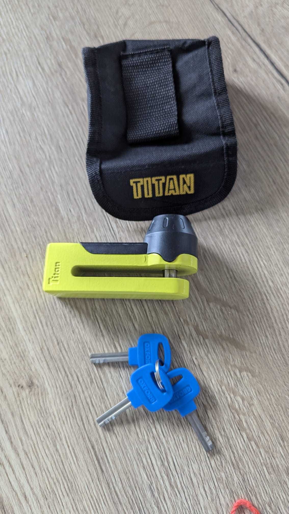 Blokada tarczy hamulcowej OXFORD Mini Titan trzpień 5,5 mm ŻÓŁTA