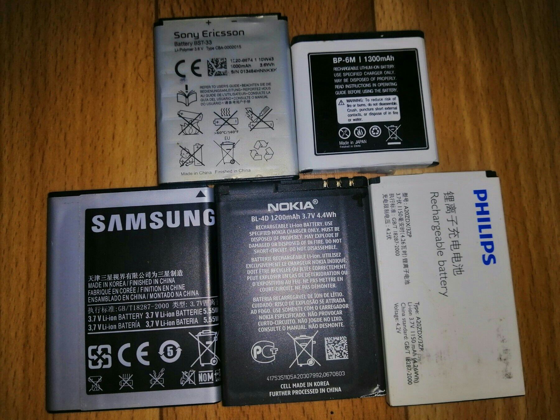 Акумуляторы для телефонов Nokia Samsung Philips Sony