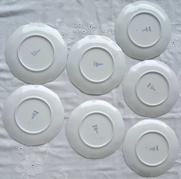 Komplet 7 talerzy deserowych – Kaiser W. Germany, dekoracja „Nanking”