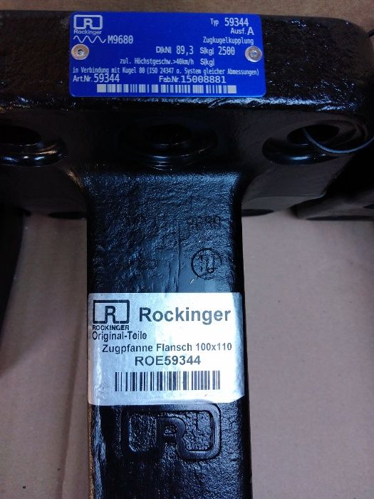 Zaczep kulowy K80 flansza 110x100 Kula Ucho dyszla 3000 kg Rockinger