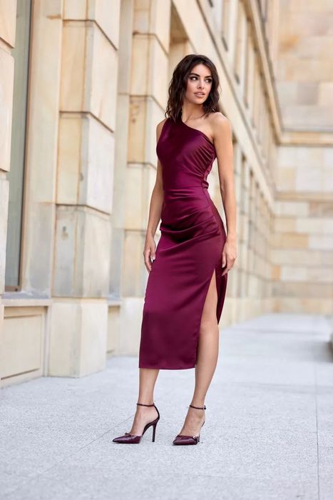 Sukienka damska Celine - bordo, rozmiar 38