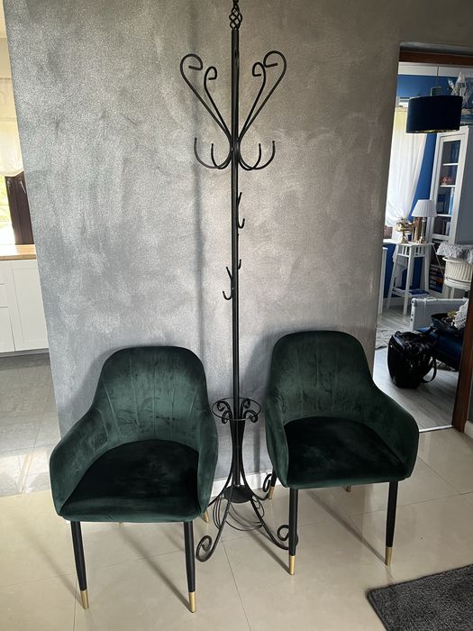 Krzesło kubełkowe zieleń butelkowa 2 sztuki