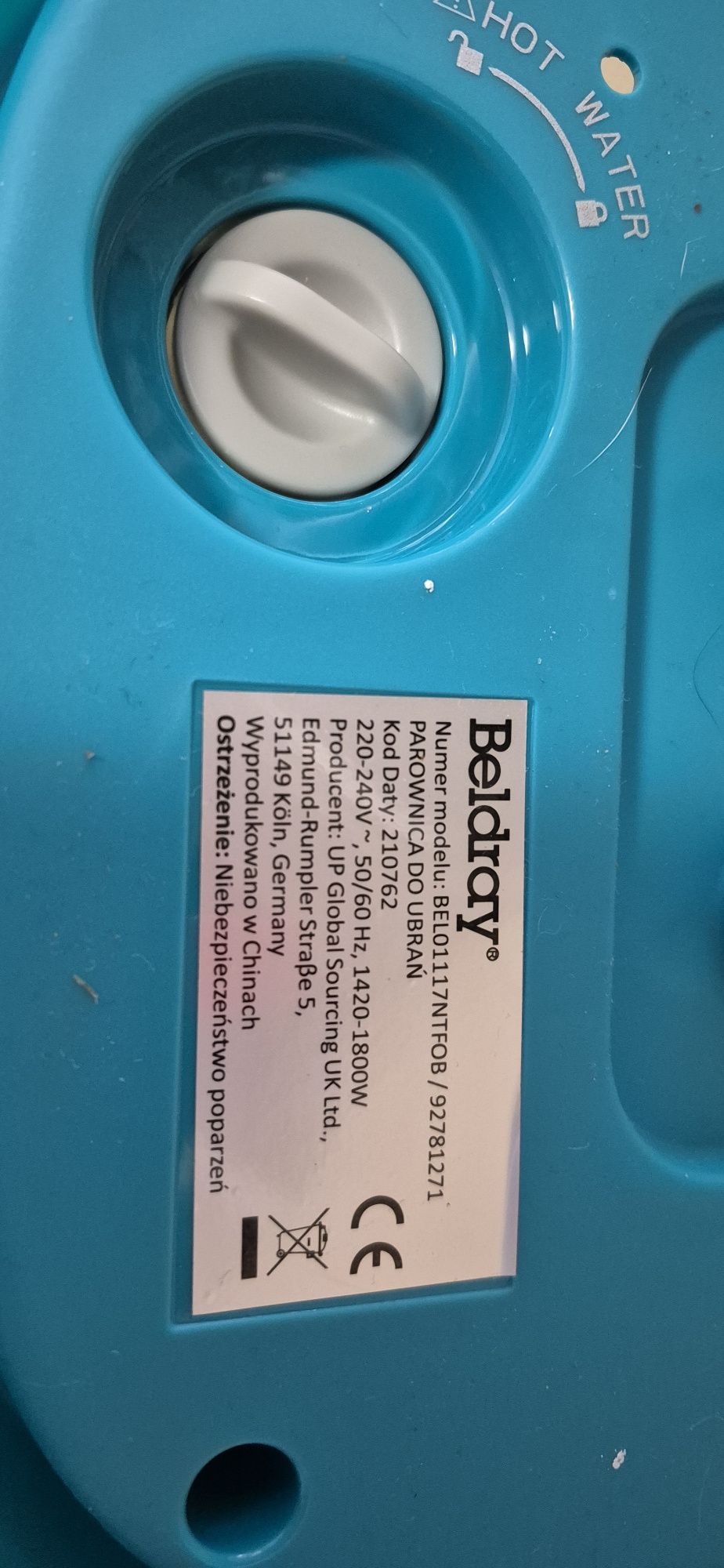 Parownica do ubrań BELDRAY z wieszakiem Jak nowa