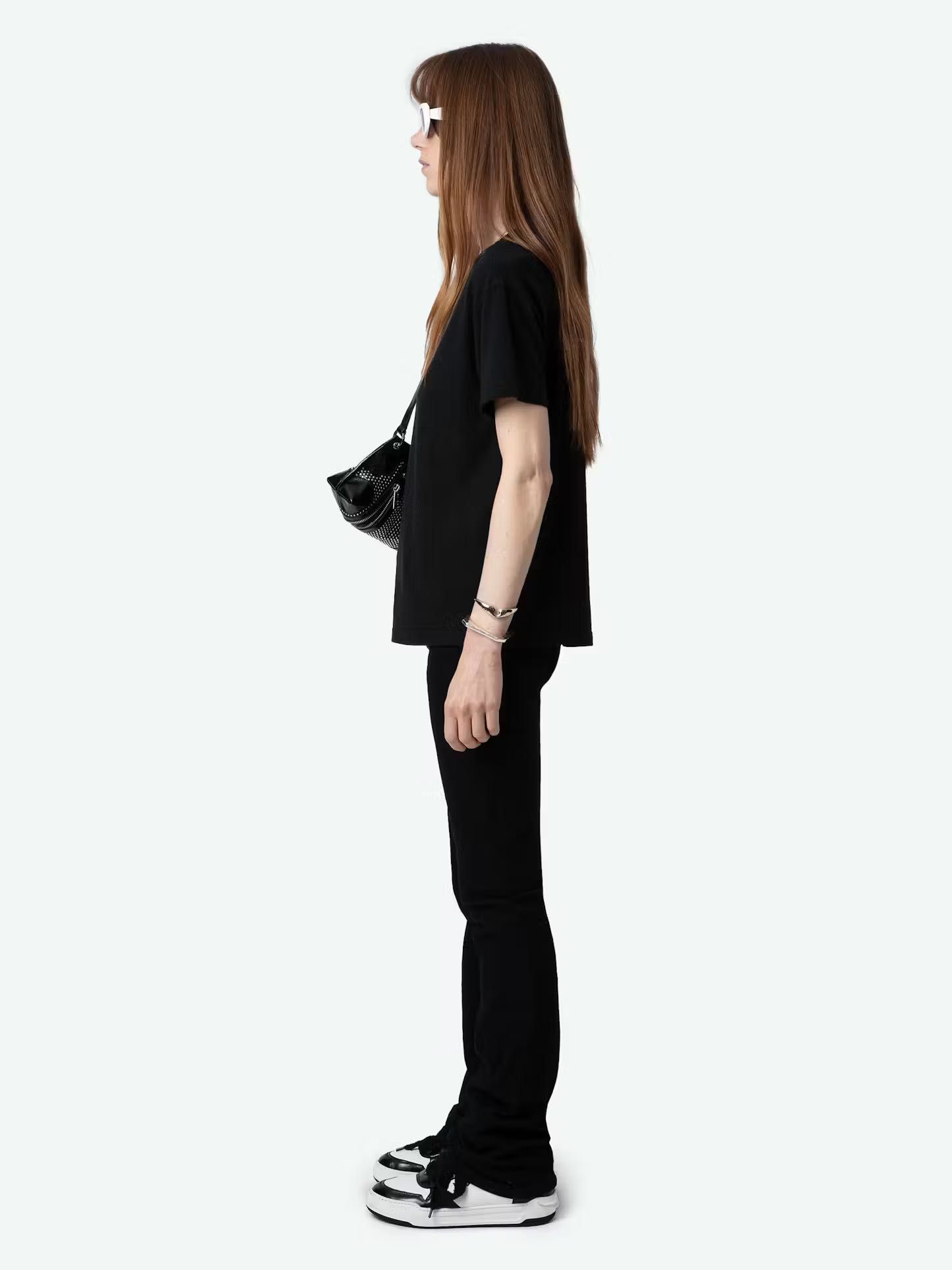 Футболка черная со стразами Zadig & Voltaire