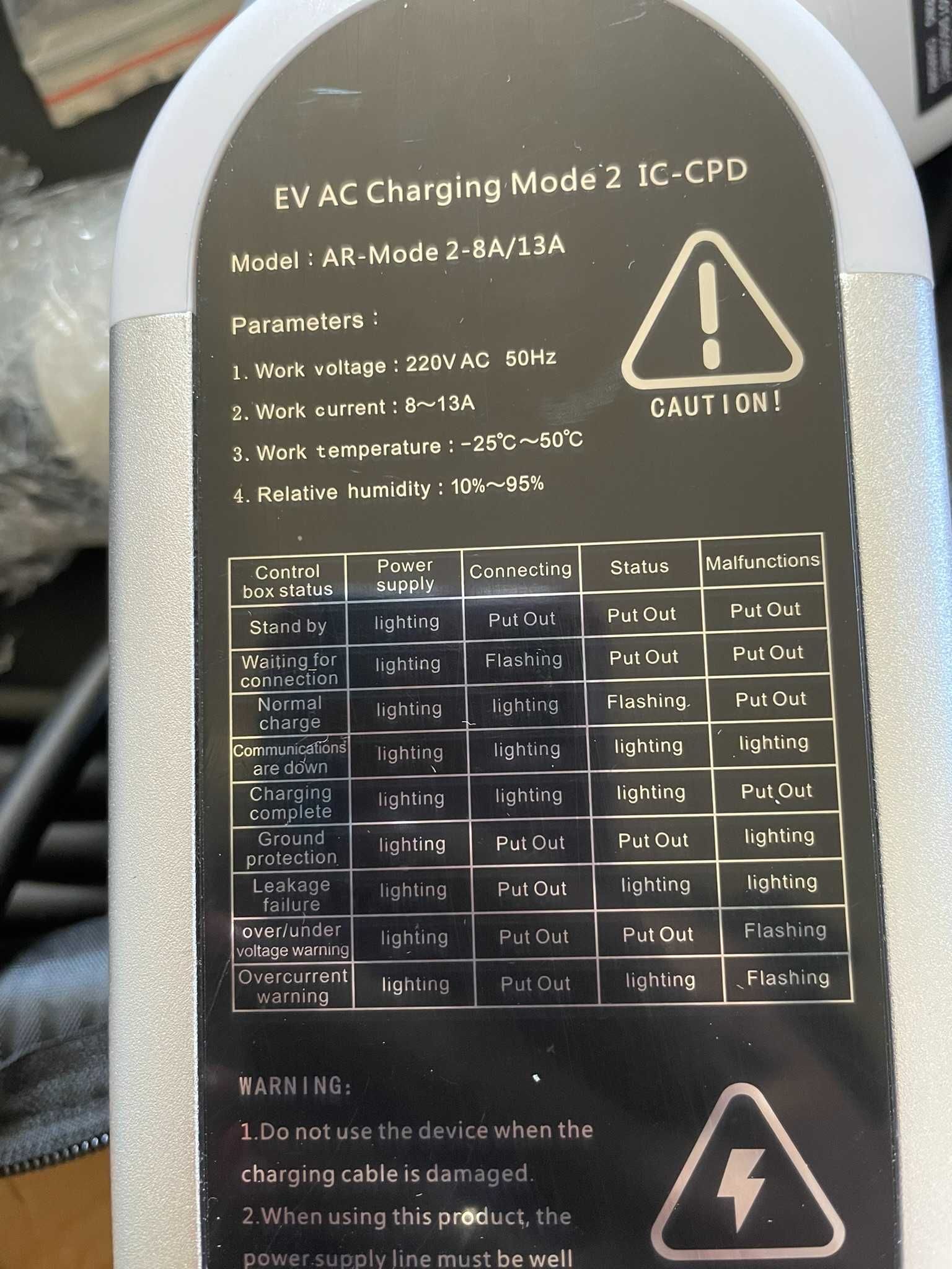Przenośna ładowarka do samochodów elektrycznych Typ2