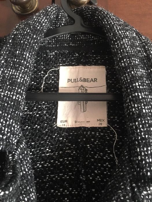 Casaco mesclado preto e branco - Pull&Bear