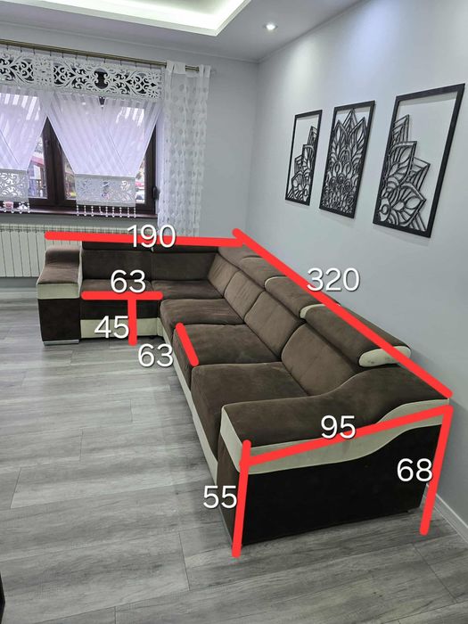 Duży narożnik brąz