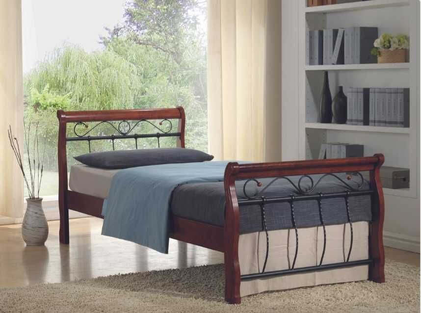 Łóżko drewniane z materacem 90*200