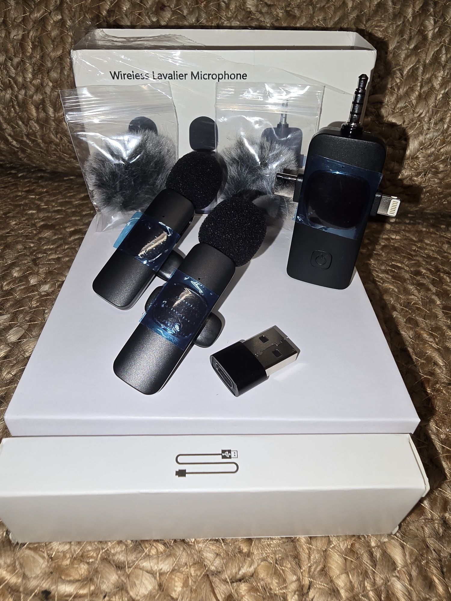 Microfone 4 em 1 para iPhone, Android, laptop, câmara