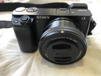 Camara Sony a6000 com objetiva 16-50 e adaptador para Nikon f