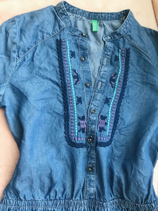 Шикарное джинсовое Платье с вышивкой h&m