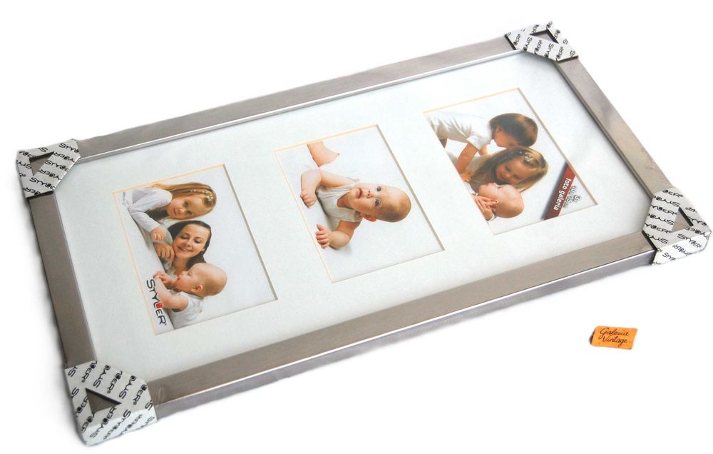 Ramka metalowa, stalowa na 3 zdjęcia 10 x 15 cm, Styler, 49 x 26 cm