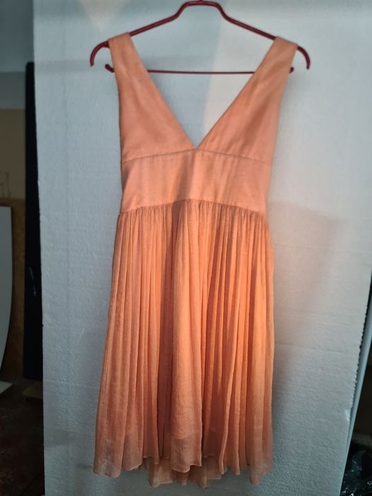 Vestido senhora chiffon salmão M