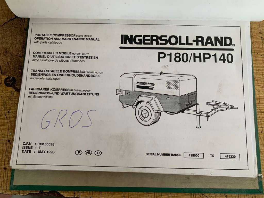 kompresor sprężarka Ingersoll rand P 180 Wydajność 5m3/min