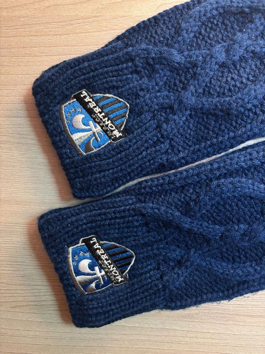 Рукавиці жіночі в'язані на флісі