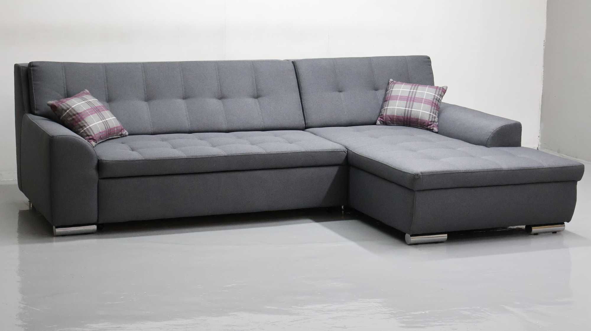 TCX DESIGN NAROŻNIK funkcja spania, rogówka KANAPA tkanina szara