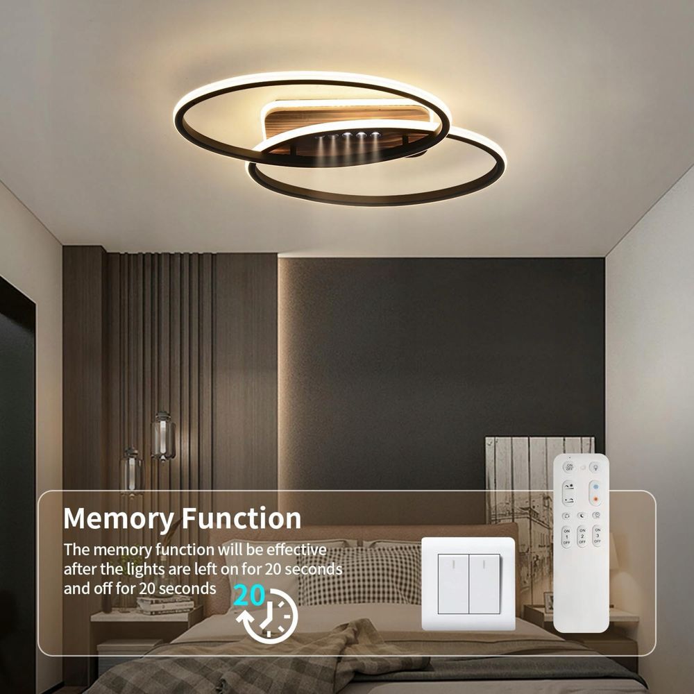 Lampa sufitowa LED do salonu 62 cm, 45 W, z pilotem ściemnialna