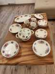 Serwis obiadowy retro, vintage, porcelanowy, 35 el., 6os.,