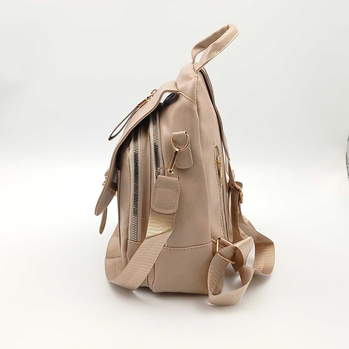 Plecak damski skórzany z klapą Mochila Bolsos biały