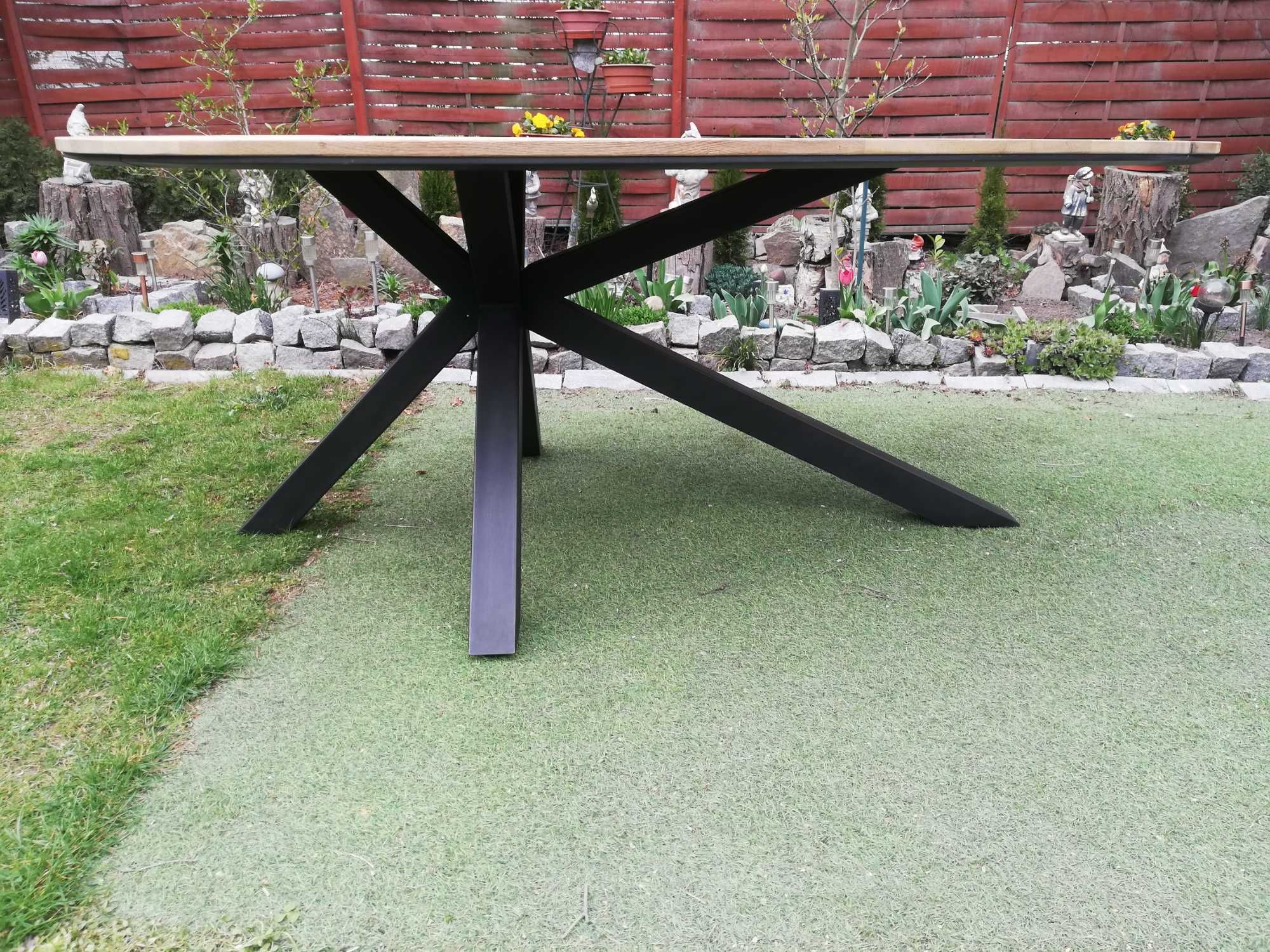 Stół drewniany dębowy owalny 200x120 plus 4 krzesła