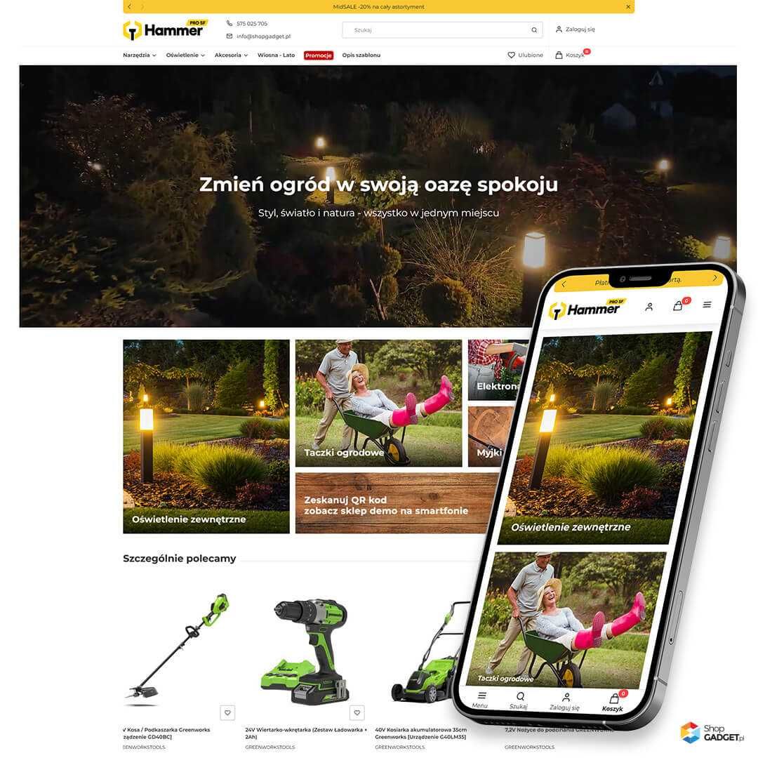 Otwórz własny sklep internetowy. Kilka dni. Każda branża. ShopGadget