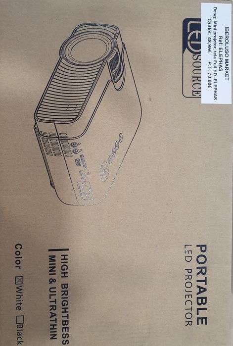 Mini projetor ,tela full HD -ELEPHAS