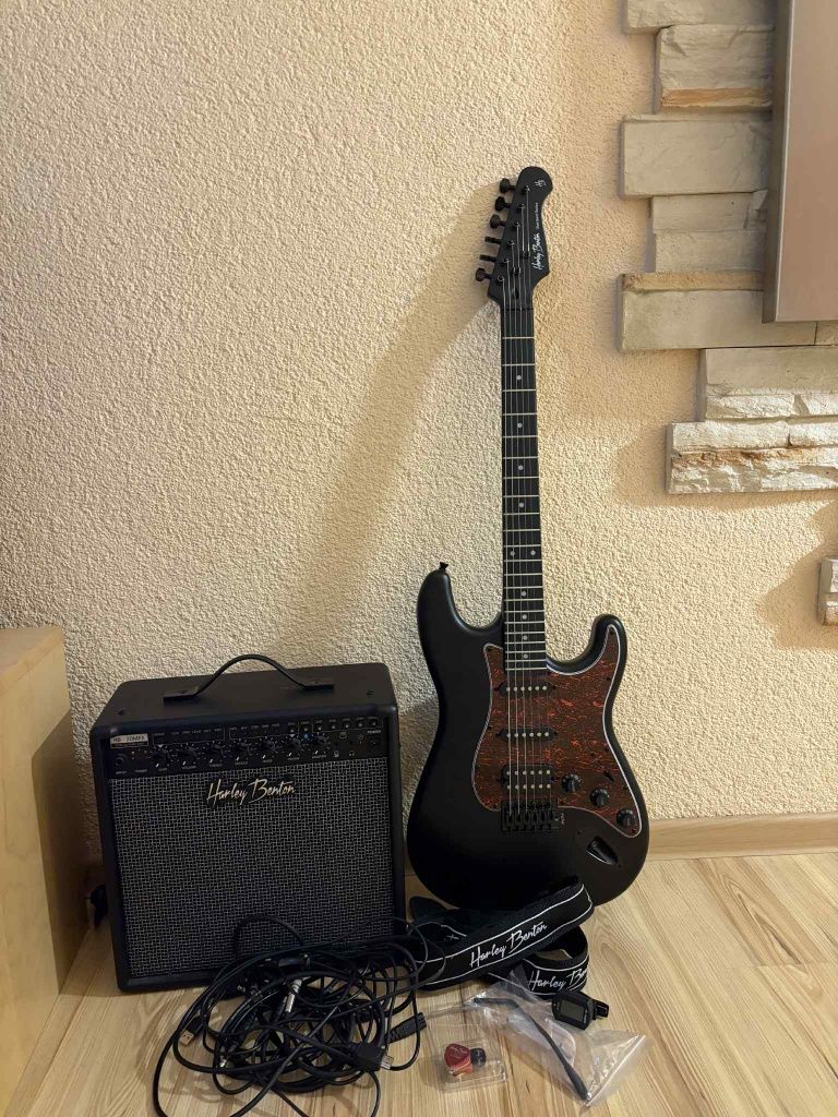 Gitara elektryczna  Harley Benton wraz ze wzmacniaczem