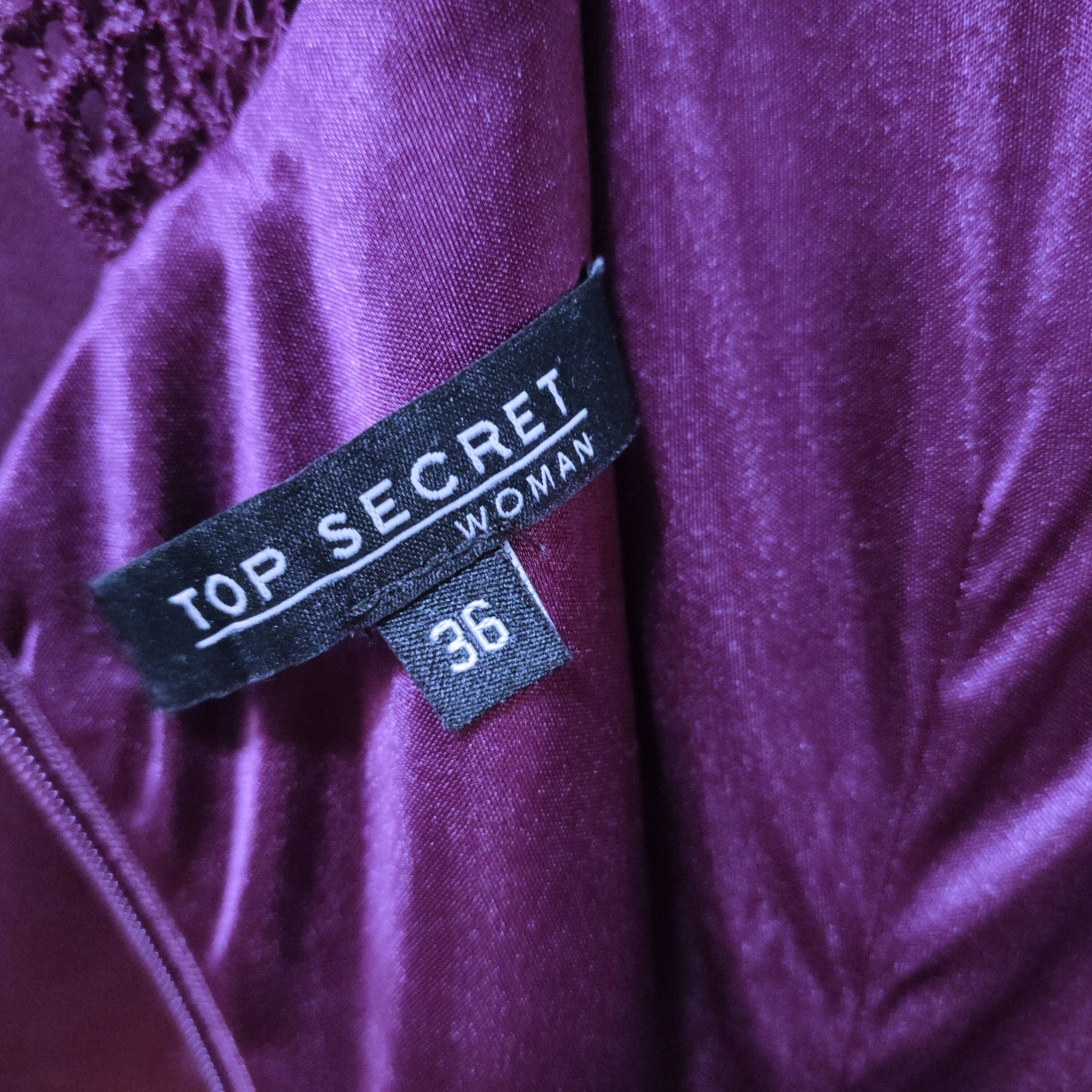 Fioletowa / oberżyna sukienka TOP SECRET rozmiar 36