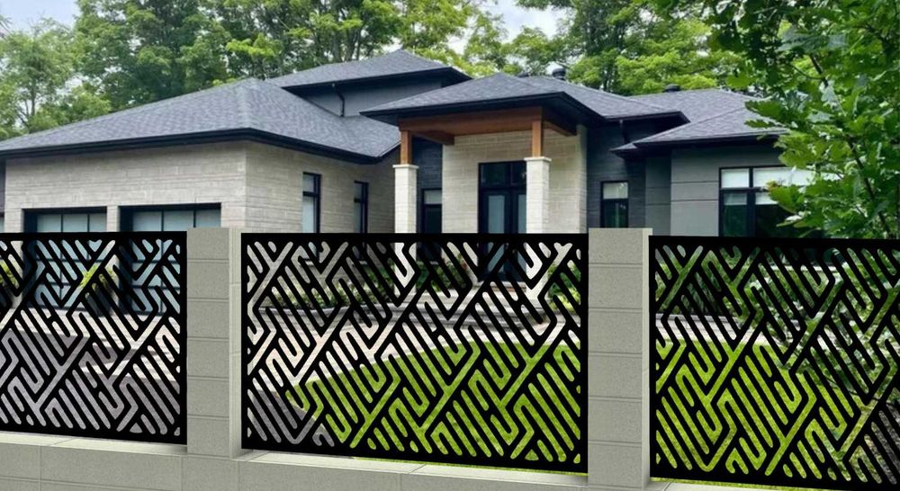 Nowoczesne ogrodzenia panel metalowy ażurowy pustak ogrodzeniowyJoniec